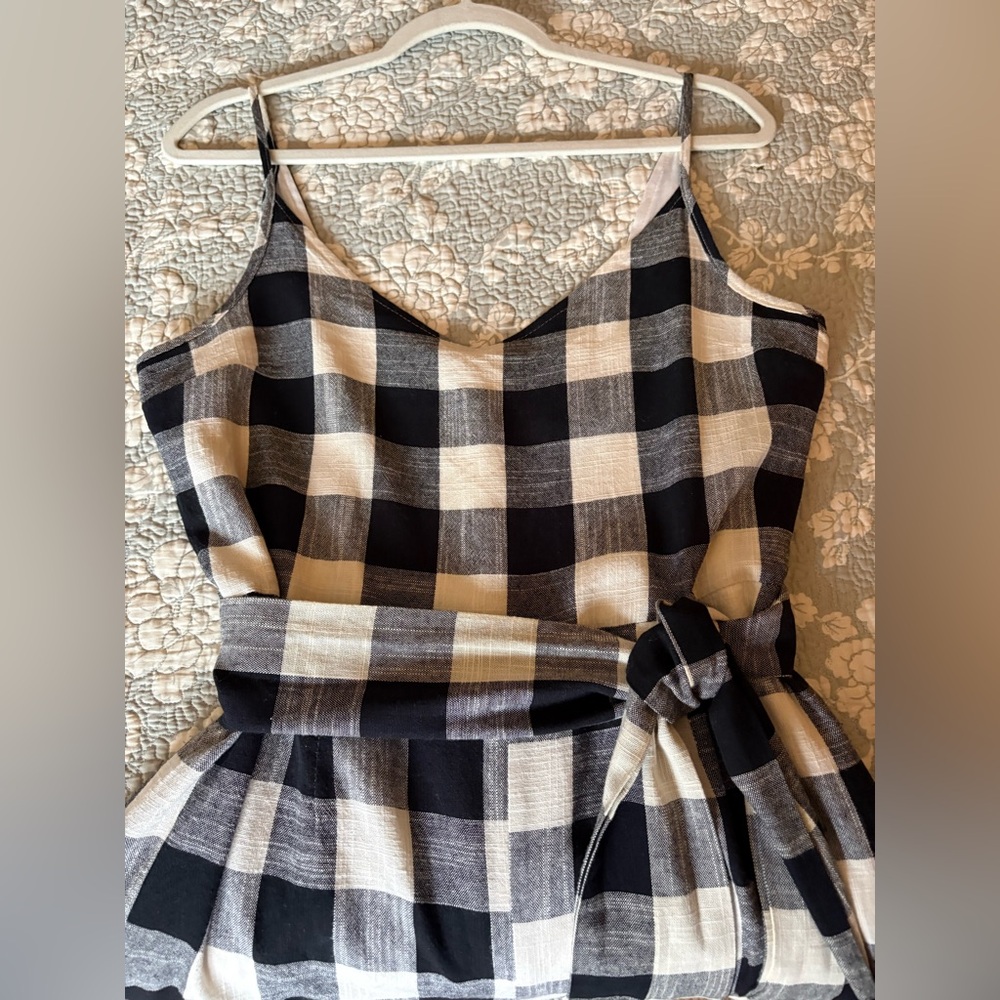 If By Sea (Anthro) Gingham Tie-Waist Jumpsuit w Wide Leg Silhouette & Sash Sz S - Picture 11 of 11